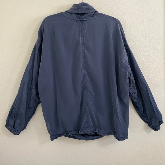 FP Free People Movement Eclipse Blue Funnel Neck Windbreaker Slouchy LG - Picture 3 of 7